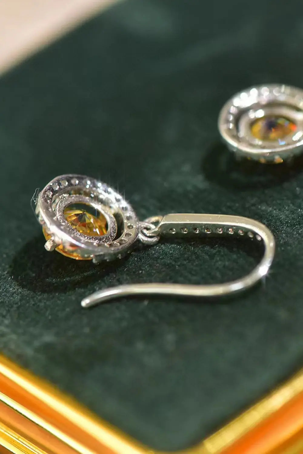 Platinum-Plated 2 Carat Moissanite Drop Earrings - SmileBen
