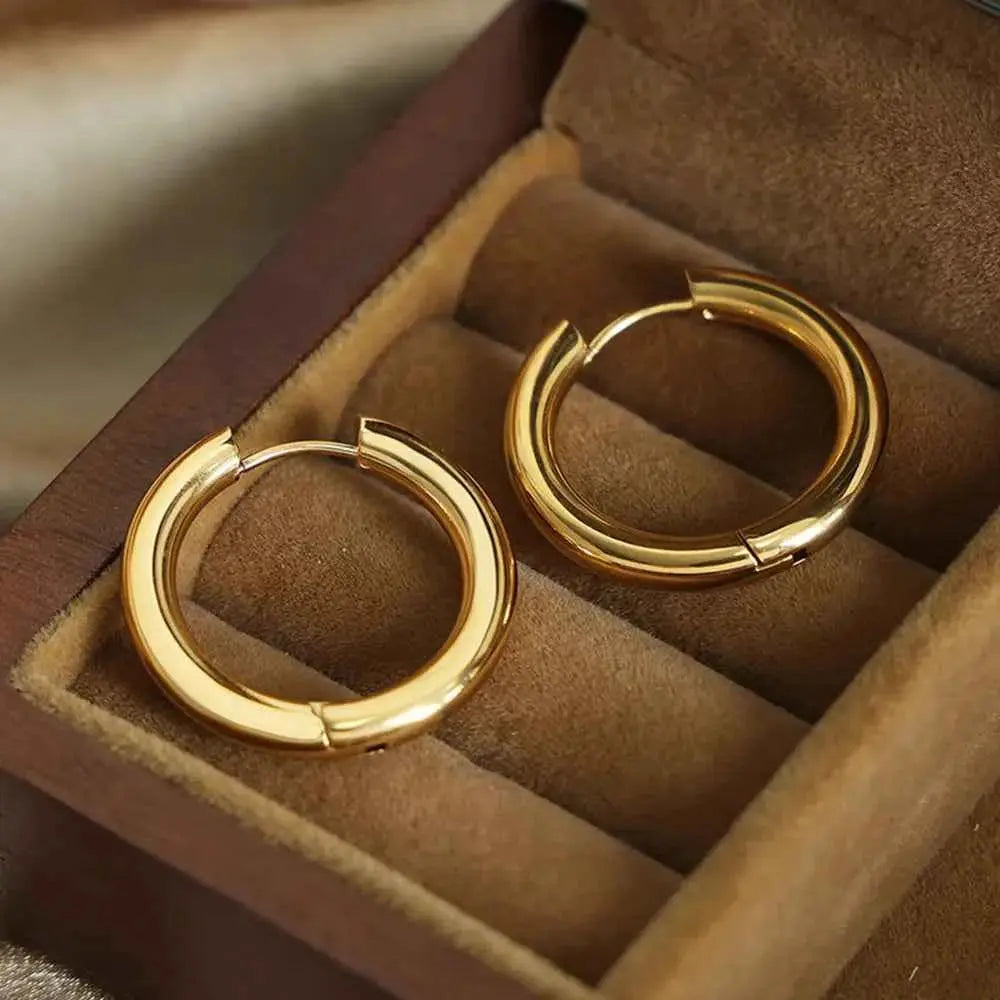 18K Gold-Plated Huggie Earrings - SmileBen
