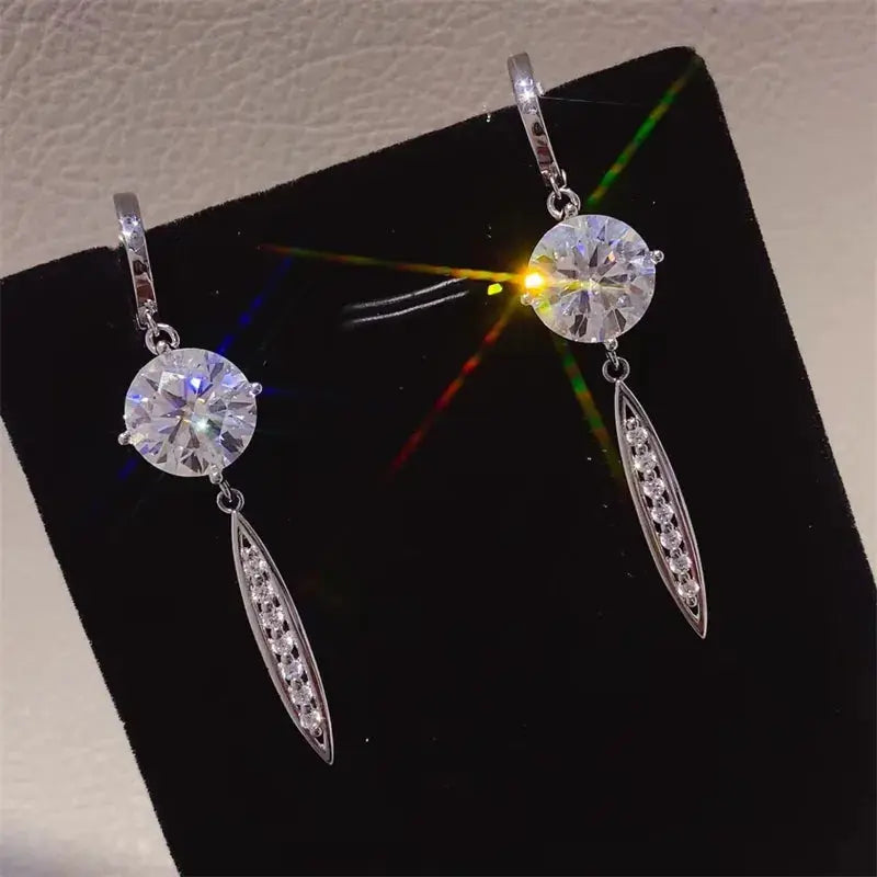 10 Carat Moissanite 925 Sterling Silver Earrings - SmileBen