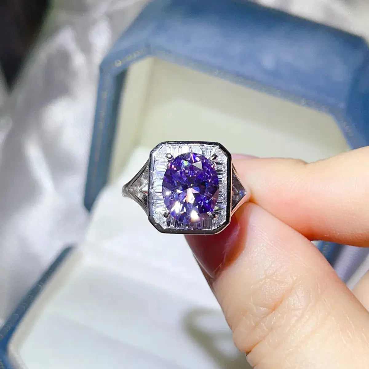 3 Carat Moissanite Square Ring - SmileBen