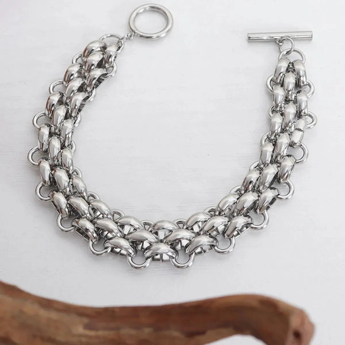 Gold Chain Link Jewelry Set with Necklace and Bracelet - SmileBen