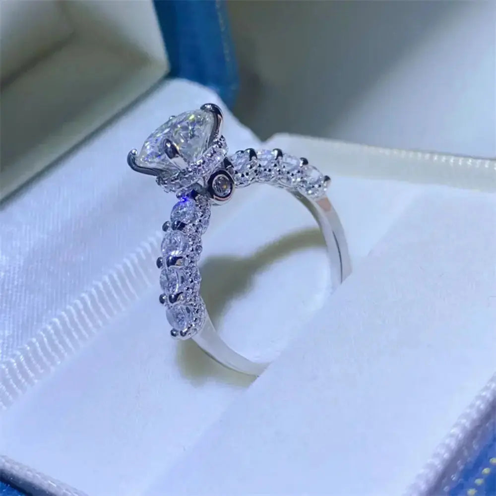 2 Carat Moissanite 925 Sterling Silver Ring - SmileBen