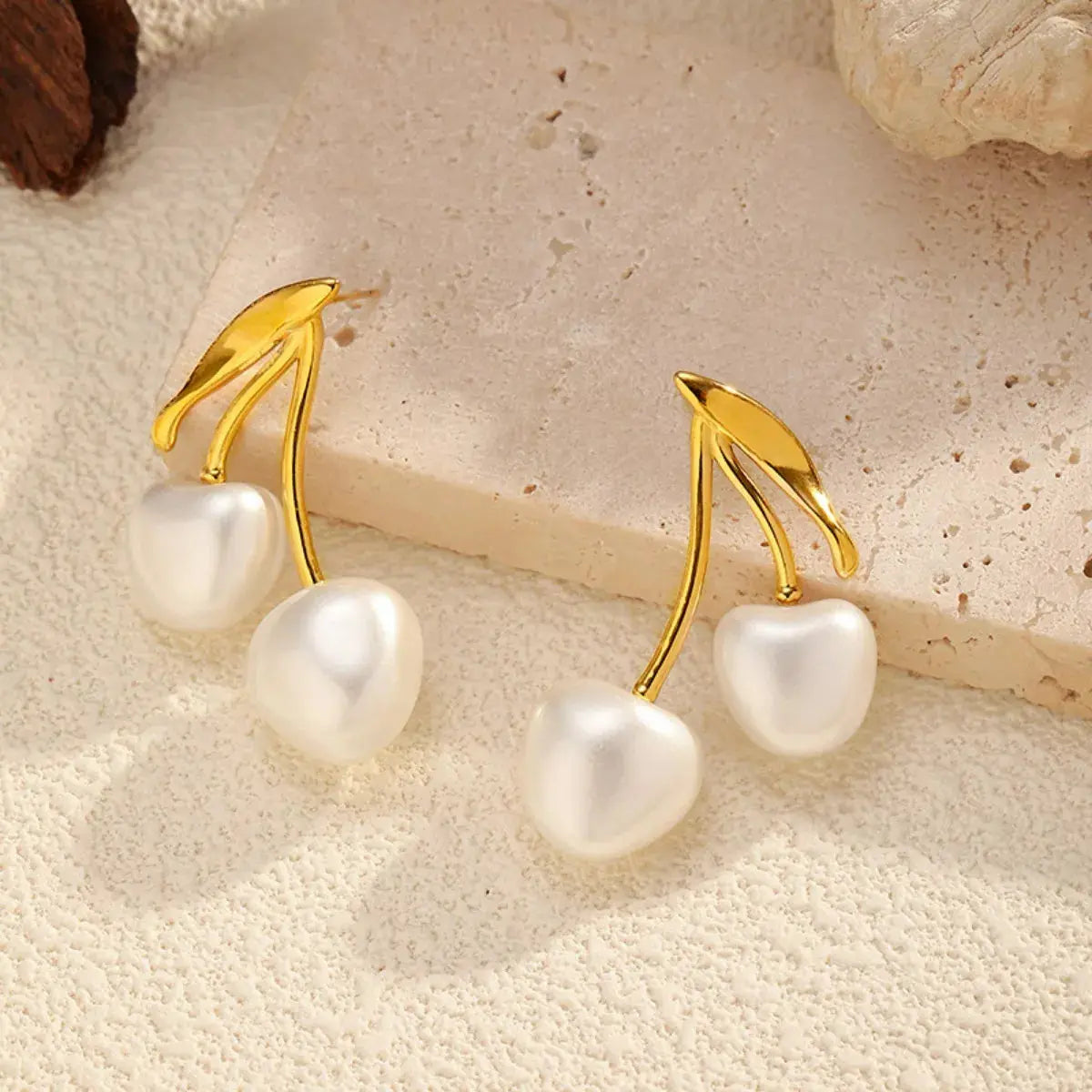 Pearl Cherry Drop Earrings - SmileBen