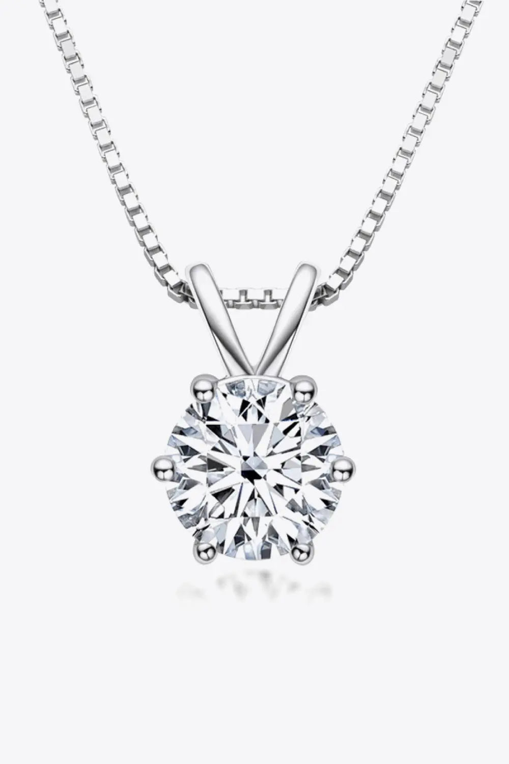 925 Sterling Silver 1 Carat Moissanite Pendant Necklace - SmileBen