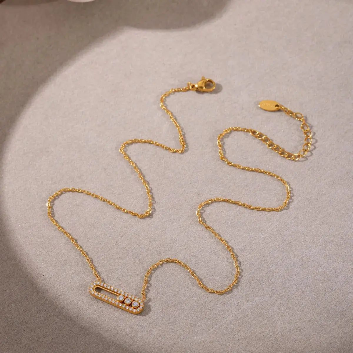 Moving Crystal Bar Necklace and Ring Jewelry Set - SmileBen