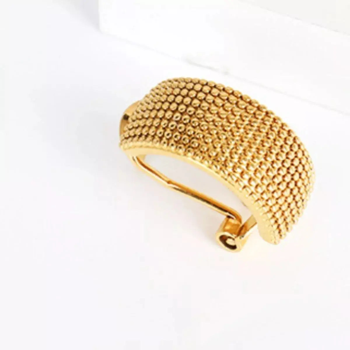 18K Gold-Plated Textured Wide Band Hoop Earrings - SmileBen