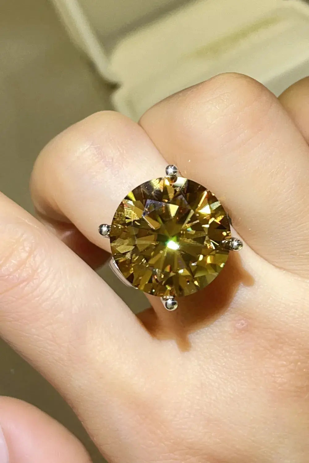 20 Carat Moissanite 925 Sterling Silver Ring - SmileBen