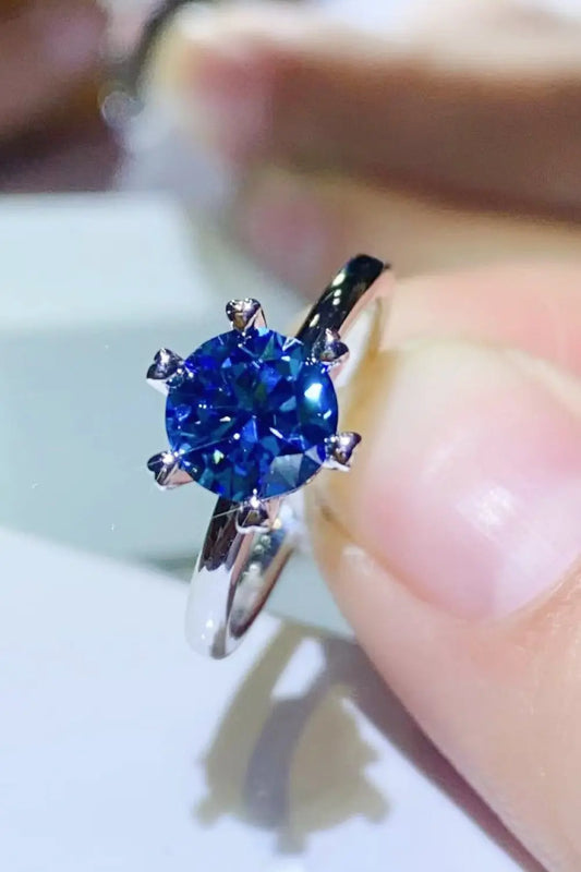 1 Carat Moissanite 6-Prong Solitaire Ring - SmileBen