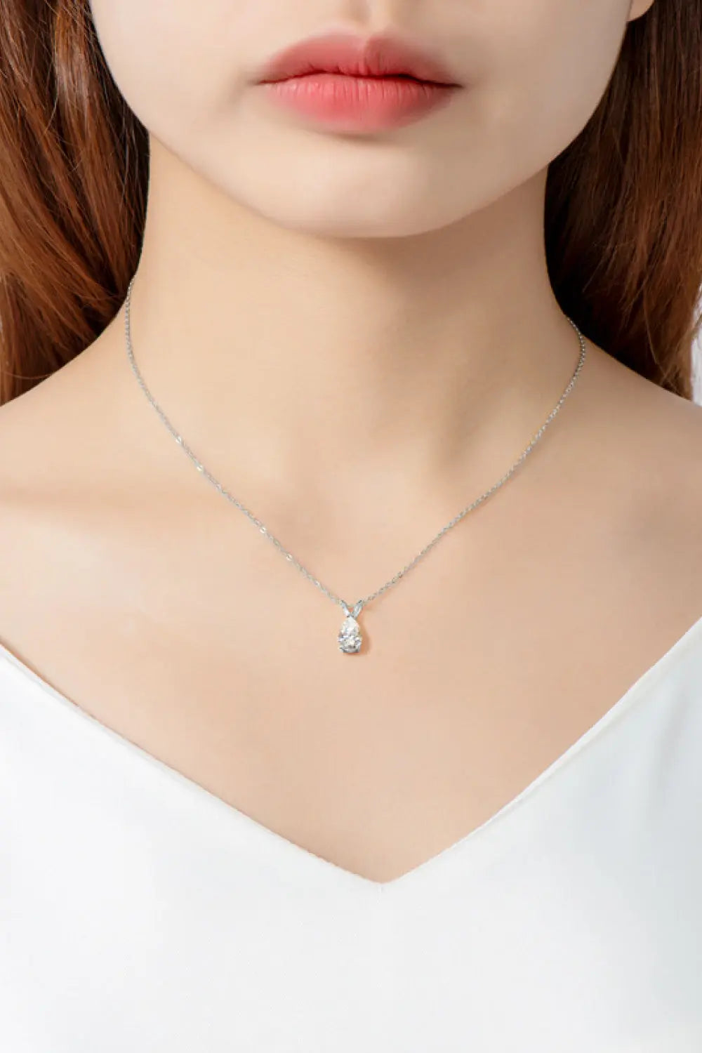 1.5 Carat Moissanite Pendant 925 Sterling Silver Necklace - SmileBen