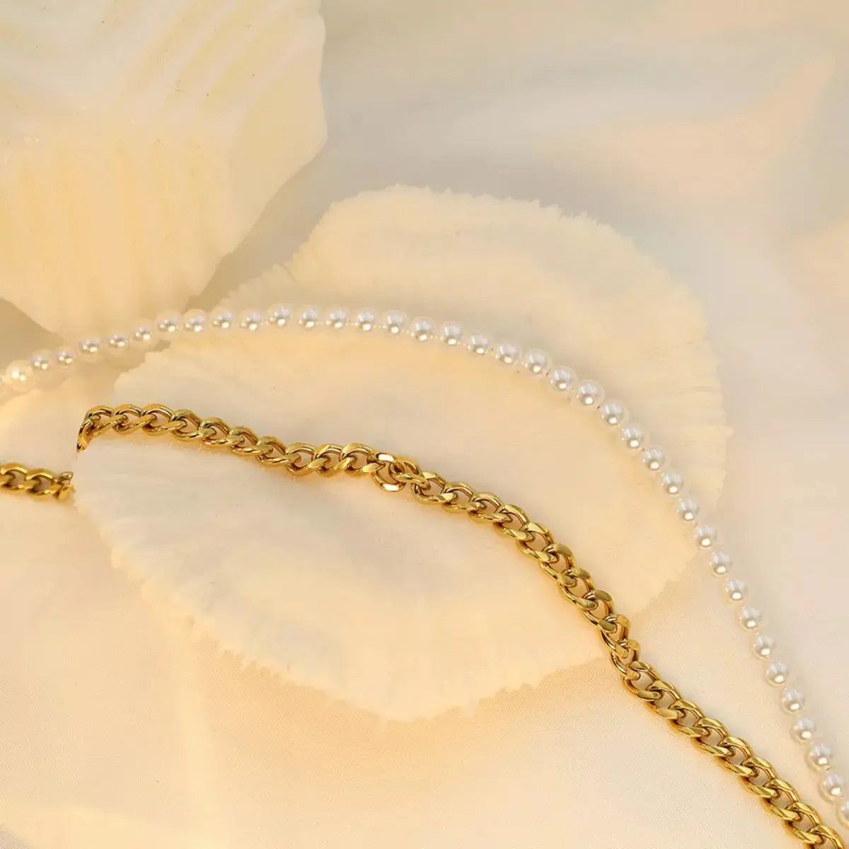 18K Gold-Plated Pearl Toggle Necklace - SmileBen