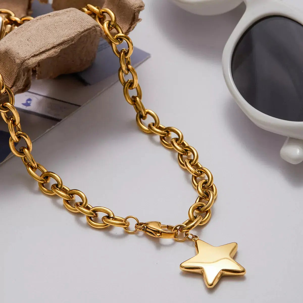 18K Gold-Plated Star Necklace - SmileBen