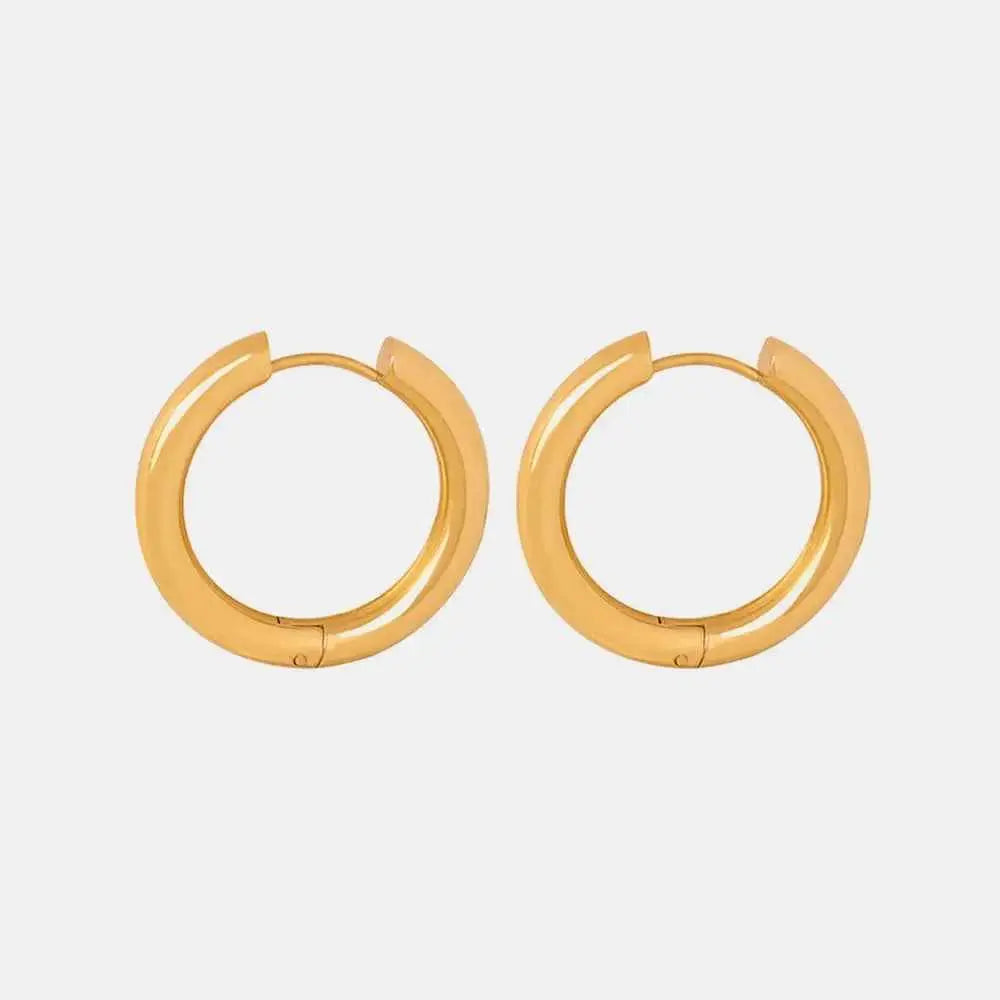 18K Gold-Plated Huggie Earrings - SmileBen