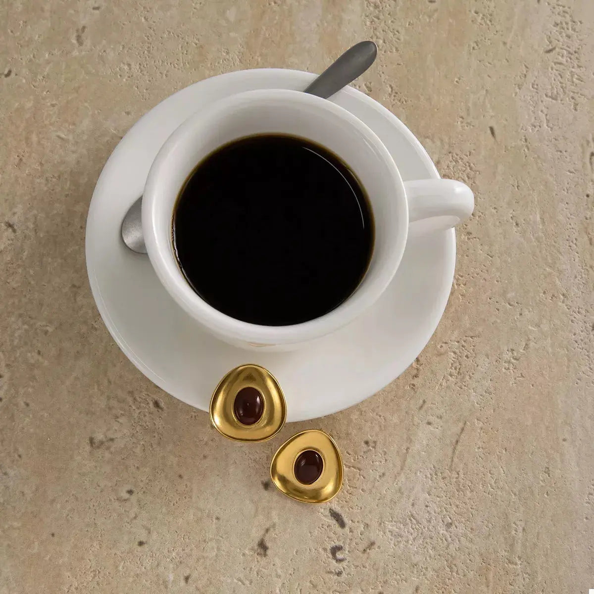 18K Gold-Plated Resin Stud Earrings - SmileBen