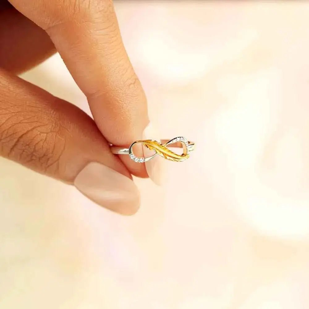 Feather 925 Sterling Silver Zircon Ring - SmileBen