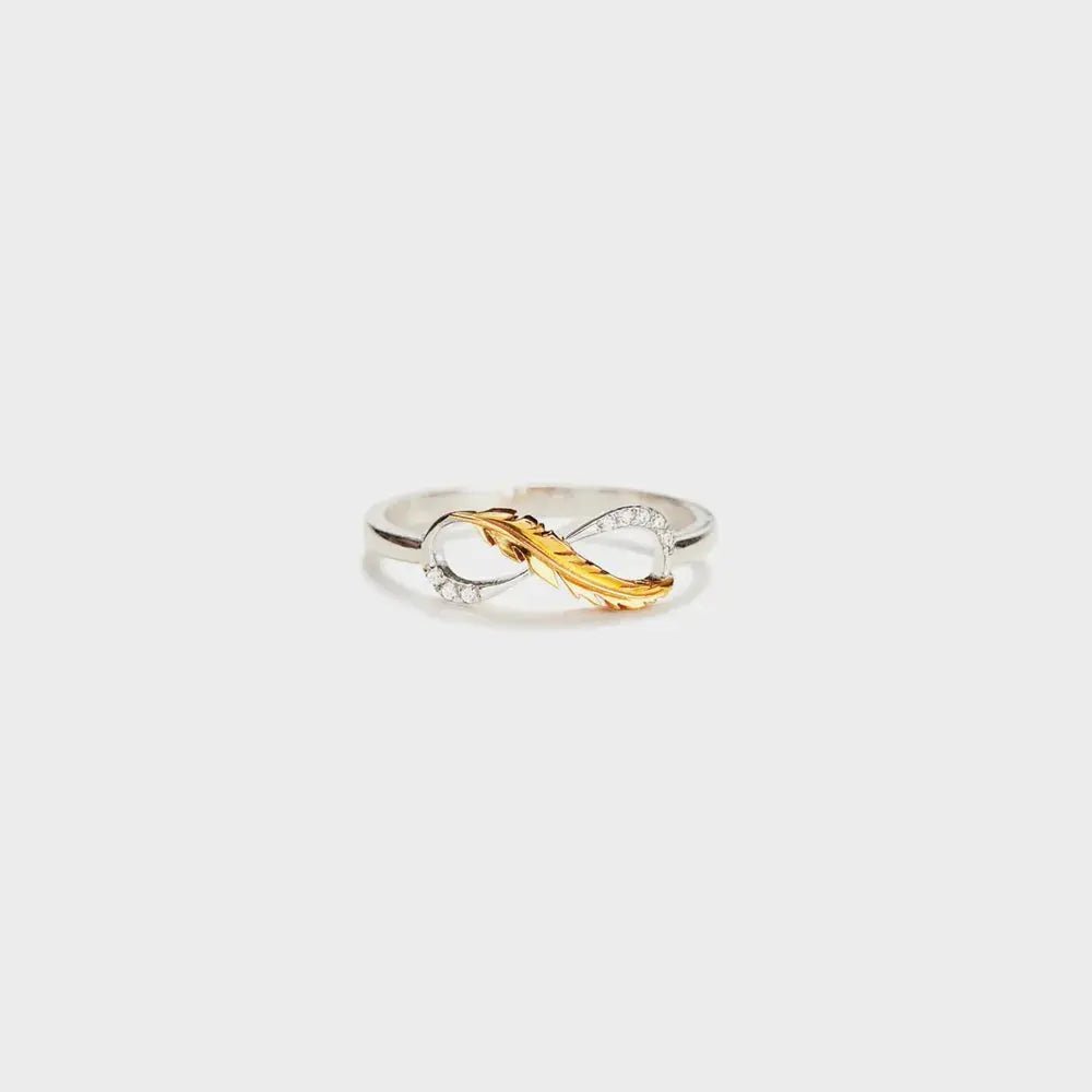 Feather 925 Sterling Silver Zircon Ring - SmileBen