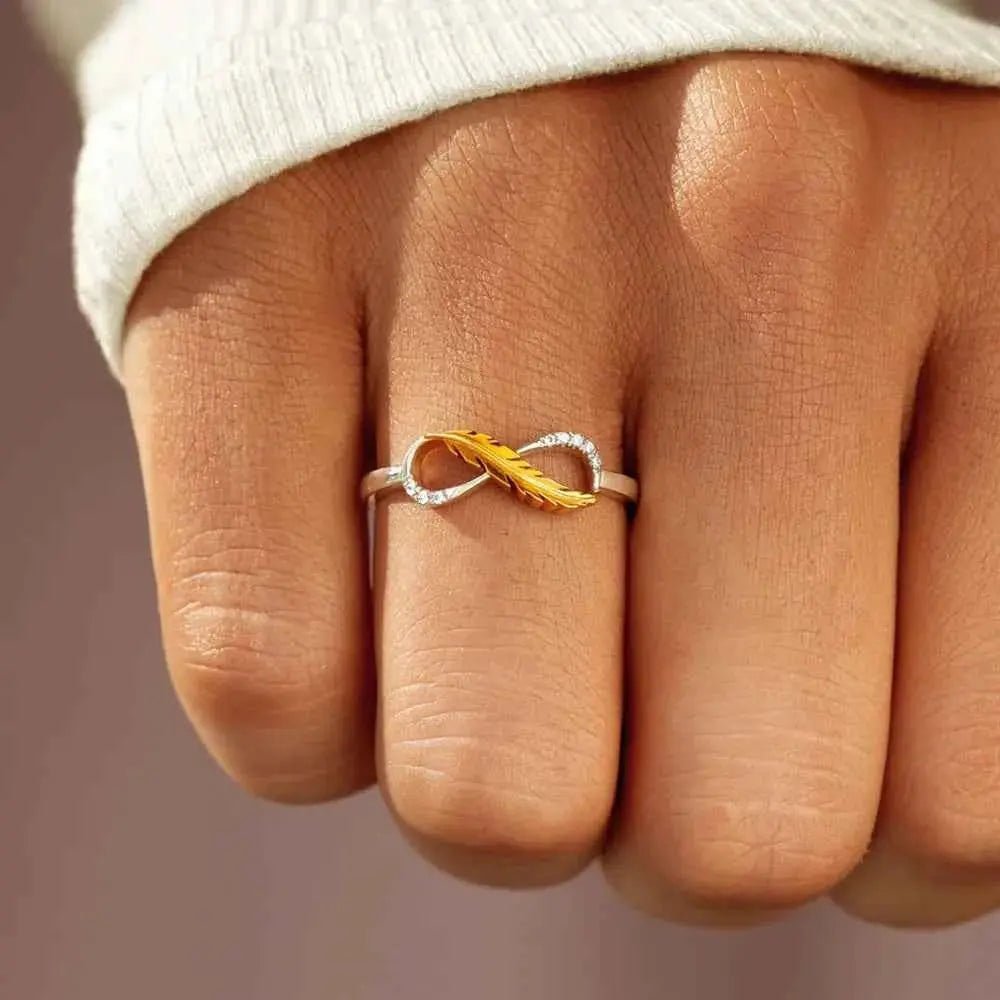 Feather 925 Sterling Silver Zircon Ring - SmileBen