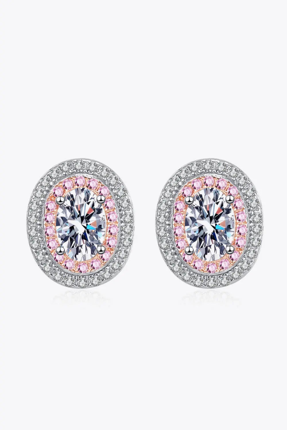 Platinum-Plated Moissanite Stud Earrings - SmileBen
