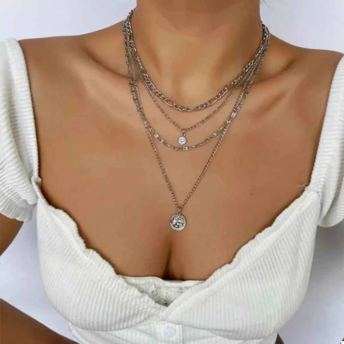 Four Layered Pendant Necklace - SmileBen