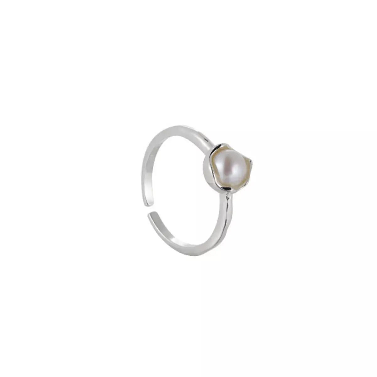Freshwater Pearl 925 Sterling Silver Open Ring - SmileBen