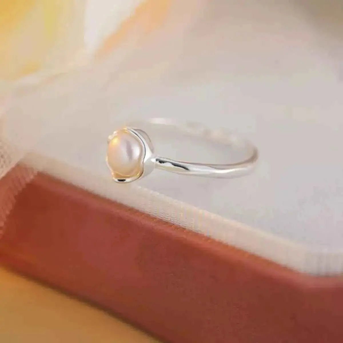 Freshwater Pearl 925 Sterling Silver Open Ring - SmileBen