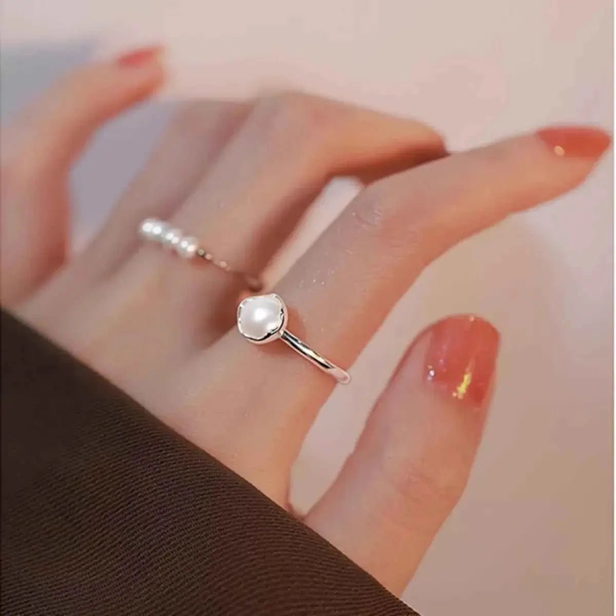 Freshwater Pearl 925 Sterling Silver Open Ring - SmileBen