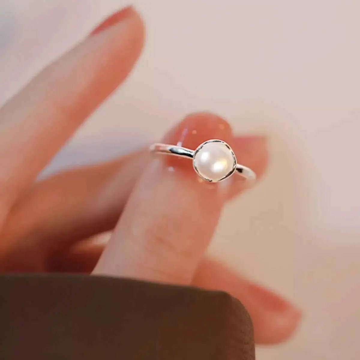 Freshwater Pearl 925 Sterling Silver Open Ring - SmileBen