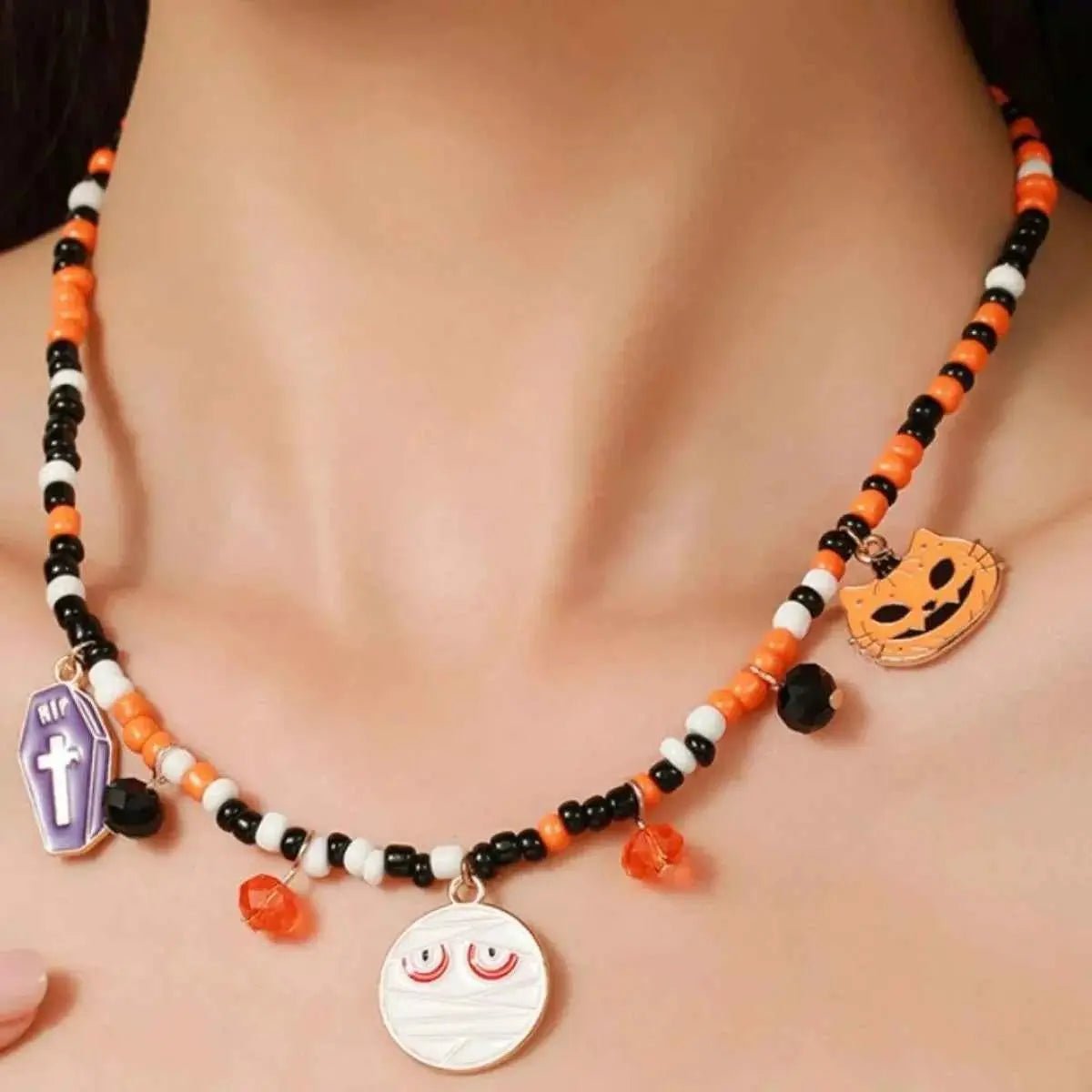 Halloween Charm Beaded Necklace - SmileBen