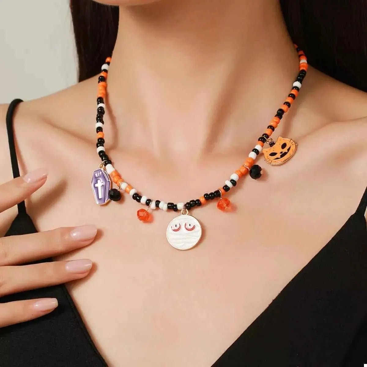 Halloween Charm Beaded Necklace - SmileBen