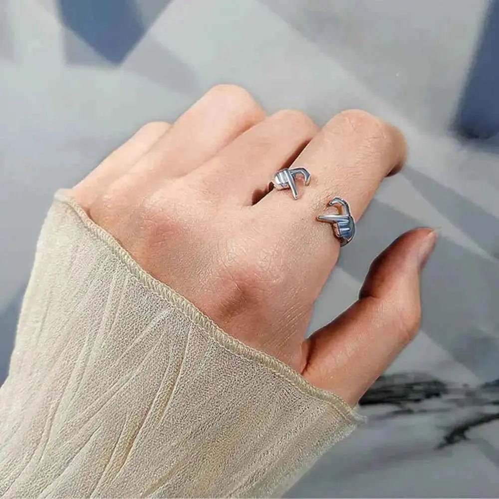 Hand Heart Shape 925 Sterling Silver Open Ring - SmileBen