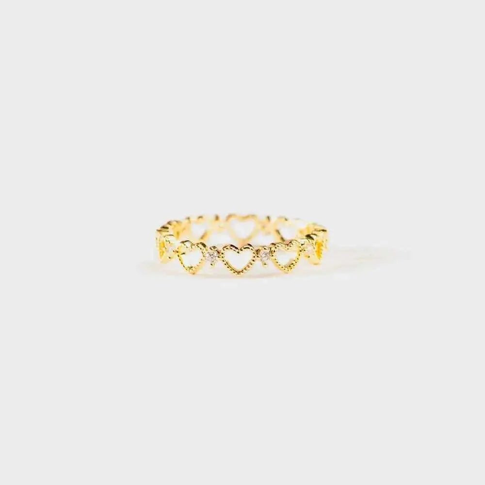 Heart Shape 18K Gold - Plated Ring - SmileBen