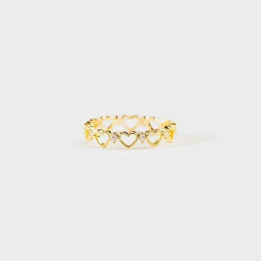 Heart Shape 18K Gold - Plated Ring - SmileBen