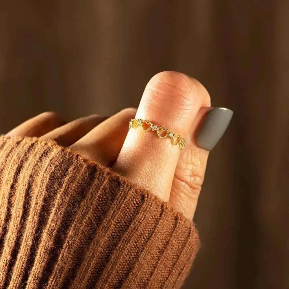 Heart Shape 18K Gold - Plated Ring - SmileBen