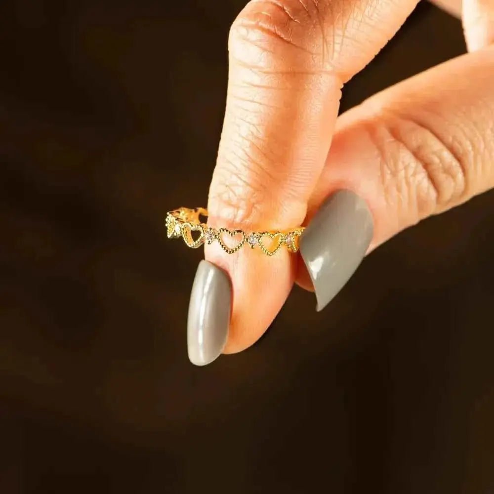 Heart Shape 18K Gold - Plated Ring - SmileBen
