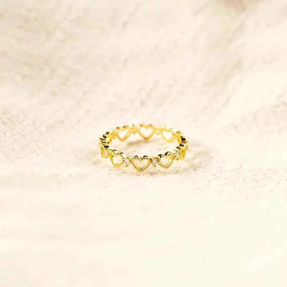 Heart Shape 18K Gold - Plated Ring - SmileBen