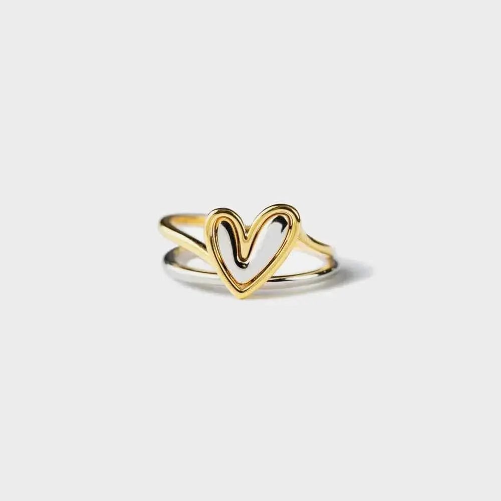 Heart Shape Irregular 925 Sterling Silver Ring - SmileBen