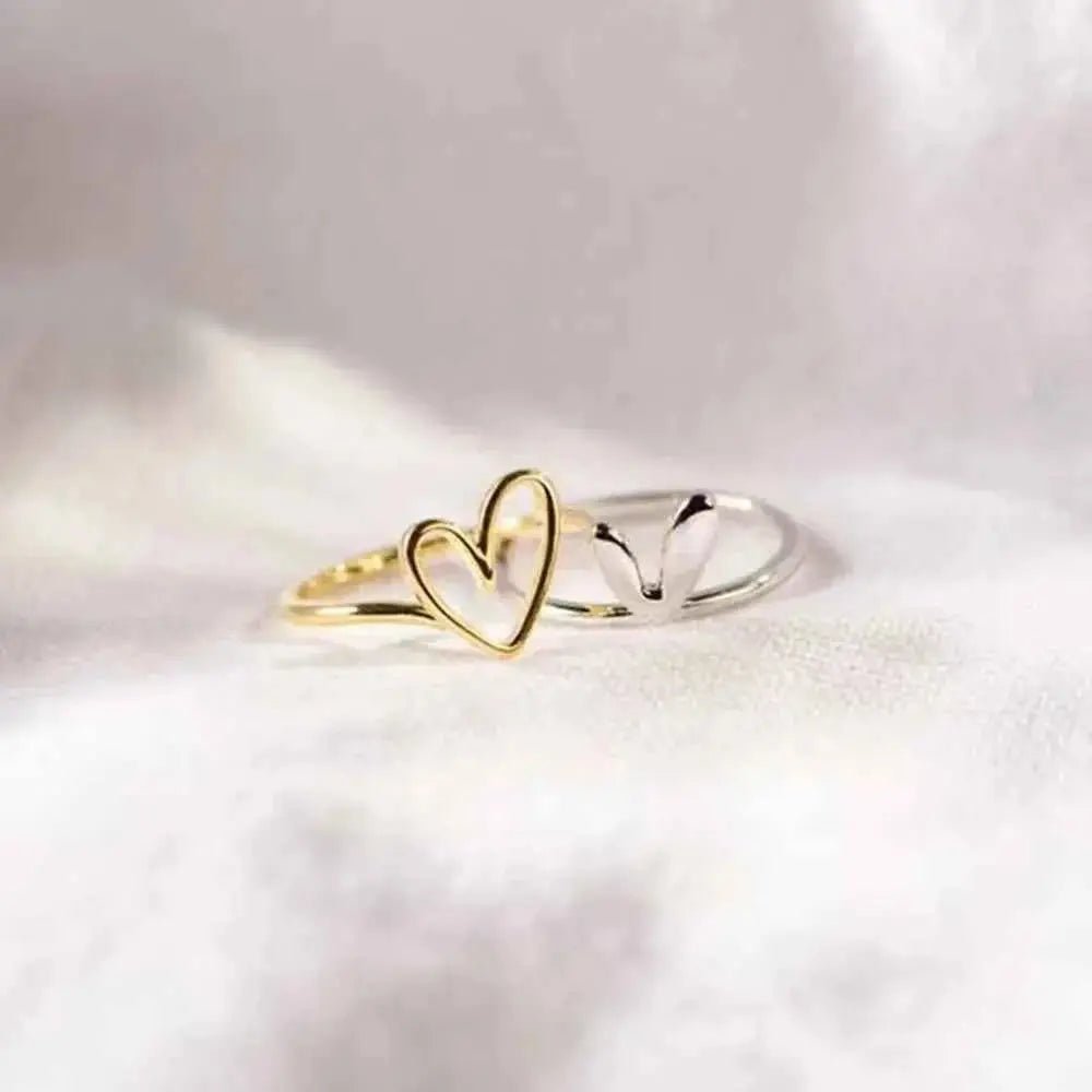 Heart Shape Irregular 925 Sterling Silver Ring - SmileBen