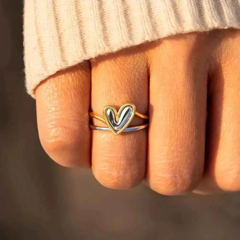 Heart Shape Irregular 925 Sterling Silver Ring - SmileBen