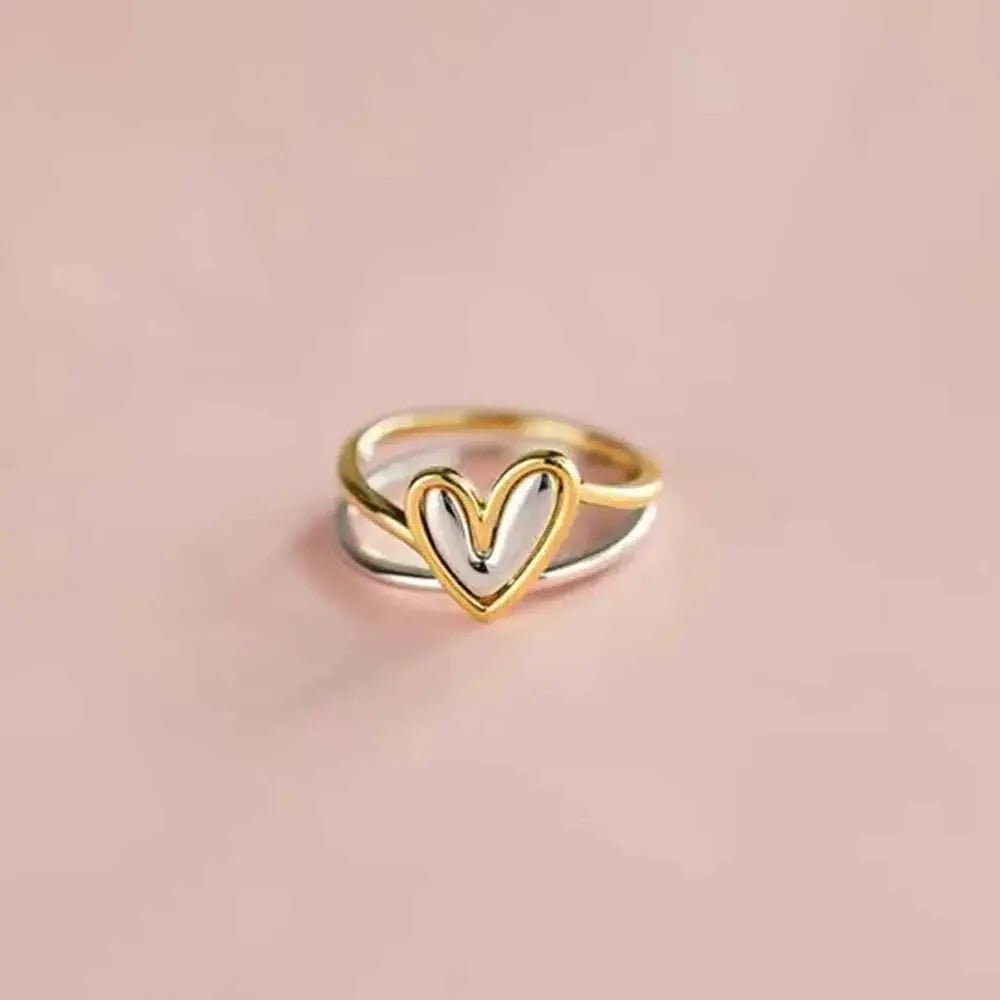 Heart Shape Irregular 925 Sterling Silver Ring - SmileBen