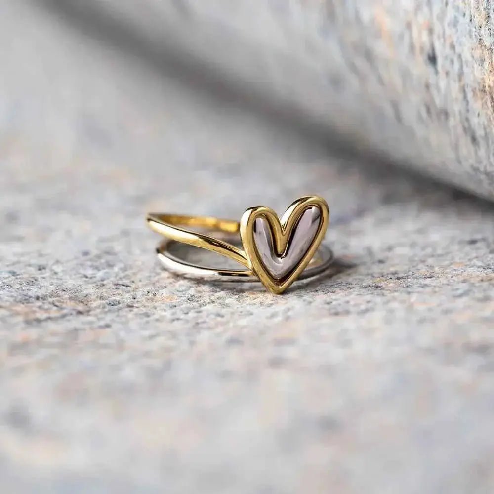 Heart Shape Irregular 925 Sterling Silver Ring - SmileBen