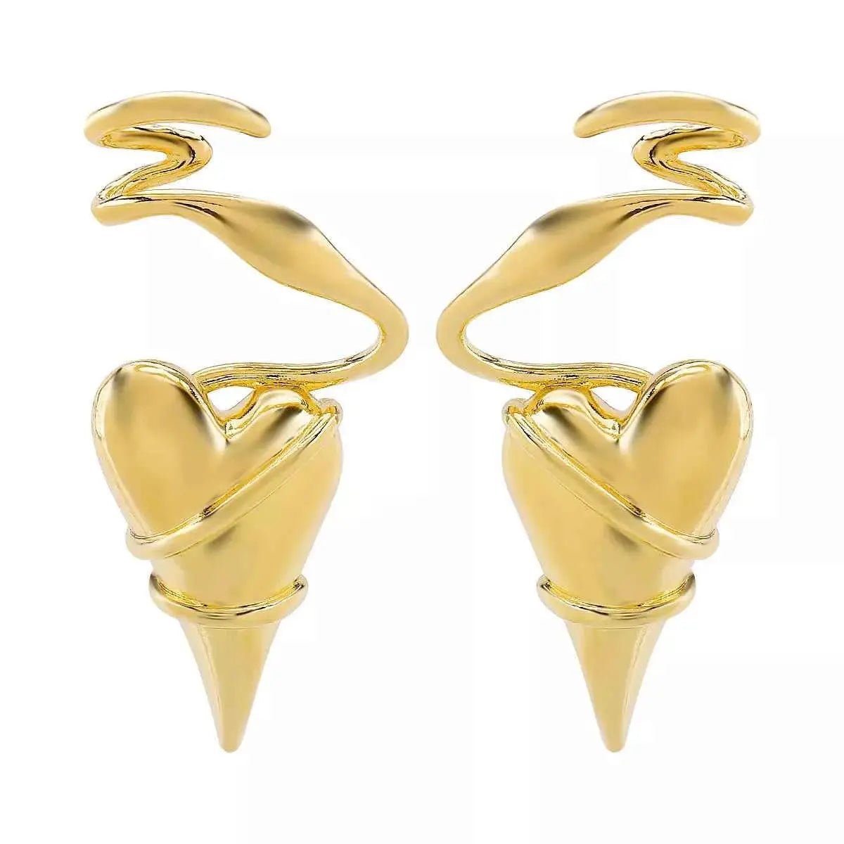 Heart - Shaped Twisted Wire Earrings - SmileBen