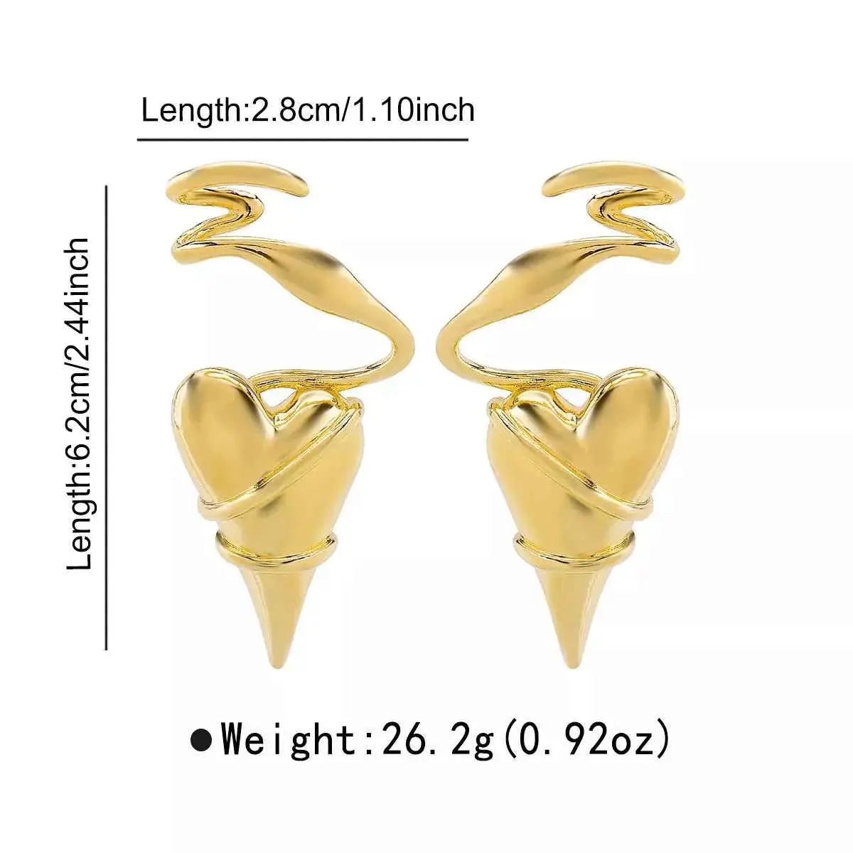 Heart - Shaped Twisted Wire Earrings - SmileBen