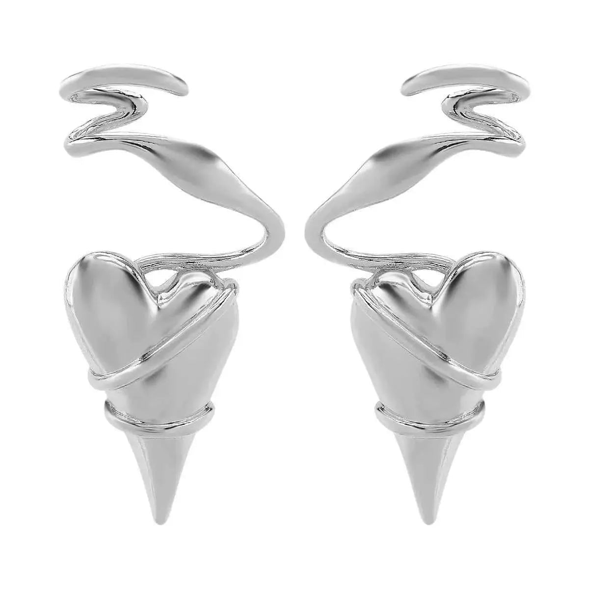 Heart - Shaped Twisted Wire Earrings - SmileBen