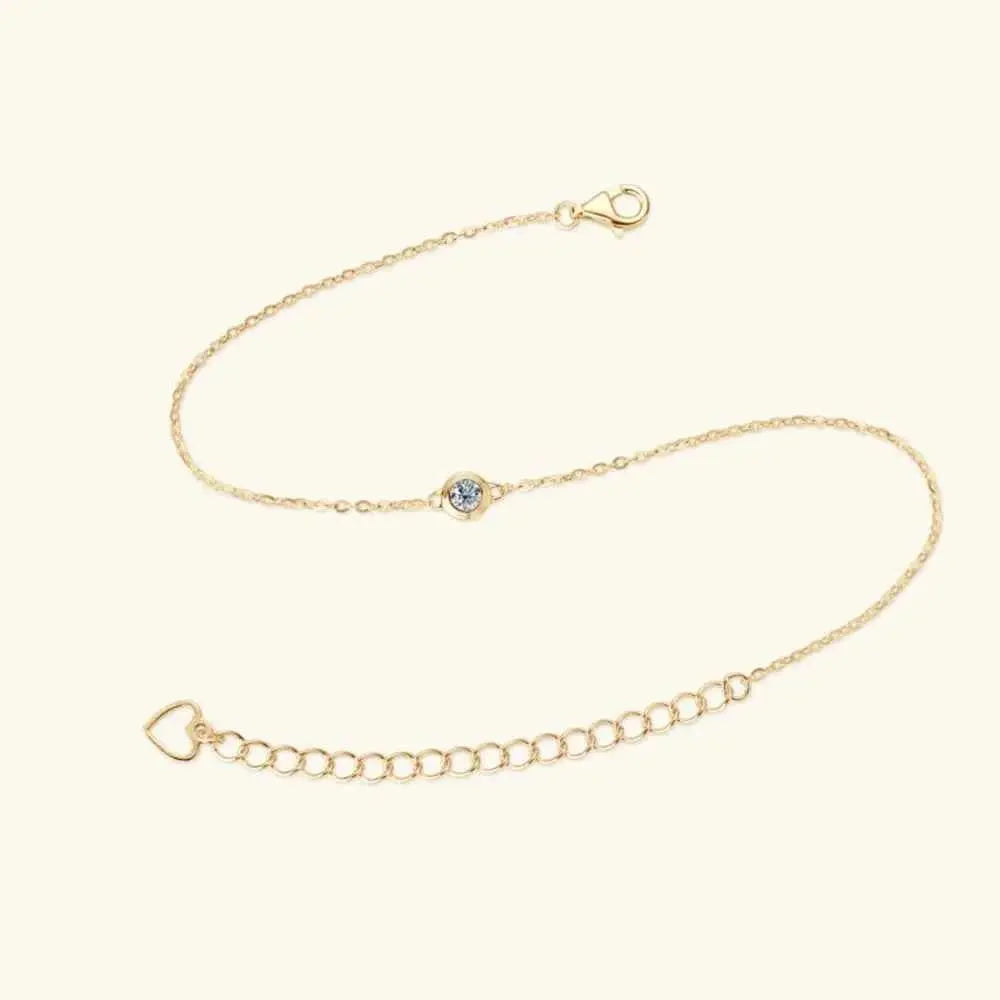 Inlaid Moissanite 925 Sterling Silver Bracelet - SmileBen