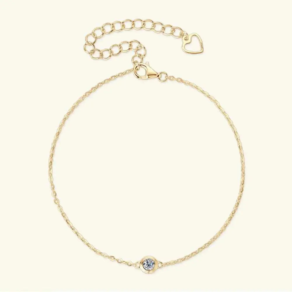 Inlaid Moissanite 925 Sterling Silver Bracelet - SmileBen