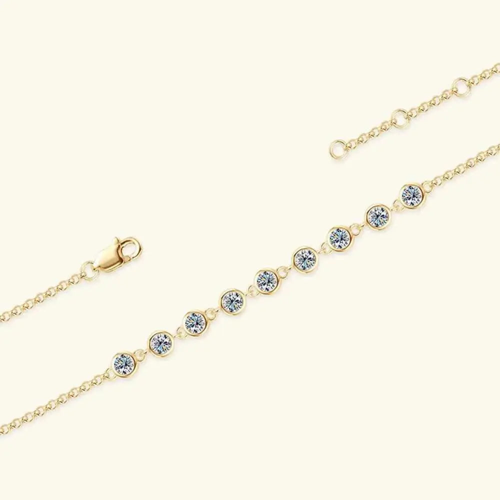 Inlaid Moissanite 925 Sterling Silver Bracelet - SmileBen