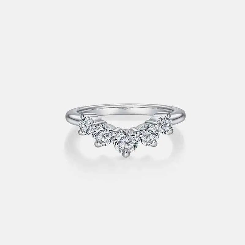 Inlaid Moissanite 925 Sterling Silver Ring - SmileBen