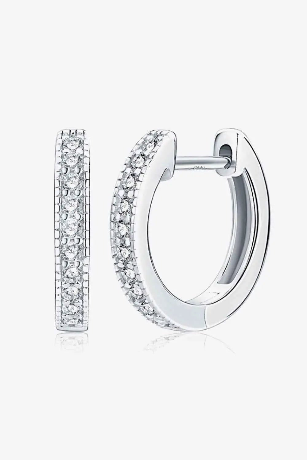 Inlaid Moissanite Hoop Earrings - SmileBen