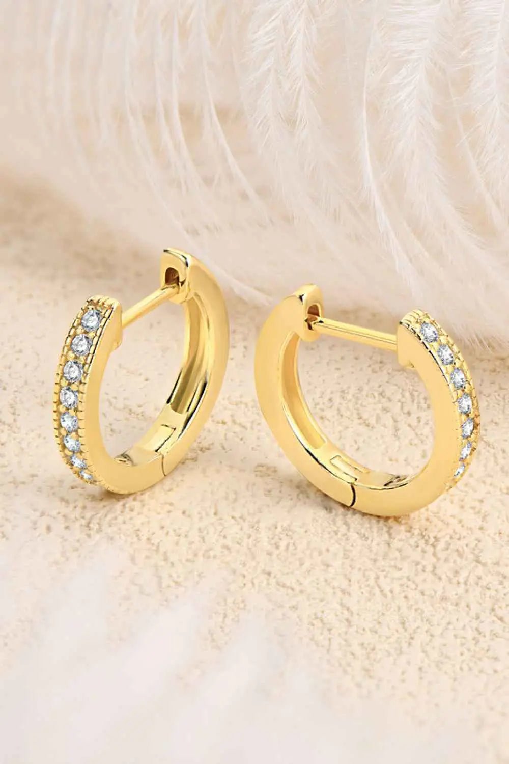 Inlaid Moissanite Hoop Earrings - SmileBen