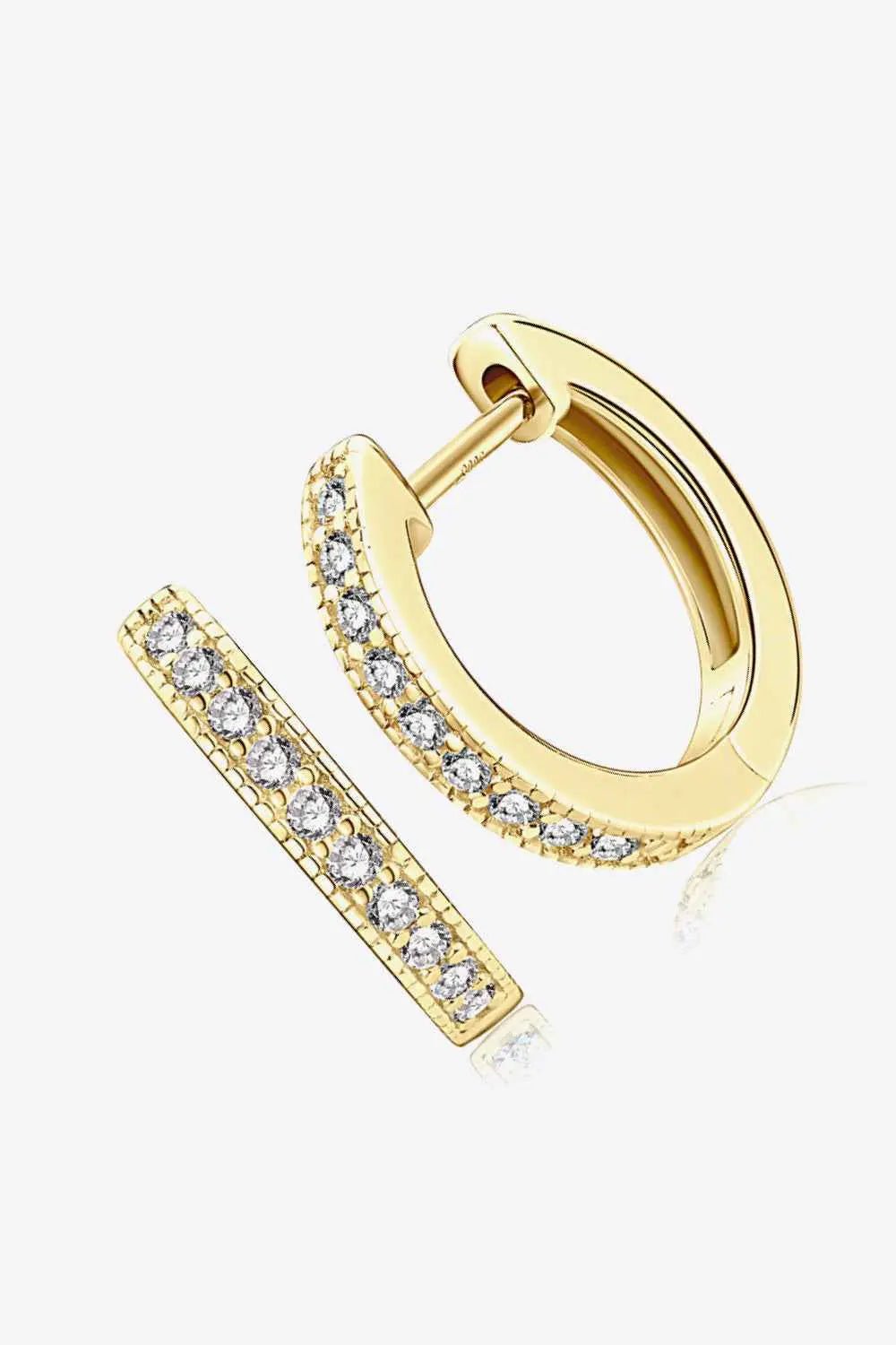 Inlaid Moissanite Hoop Earrings - SmileBen