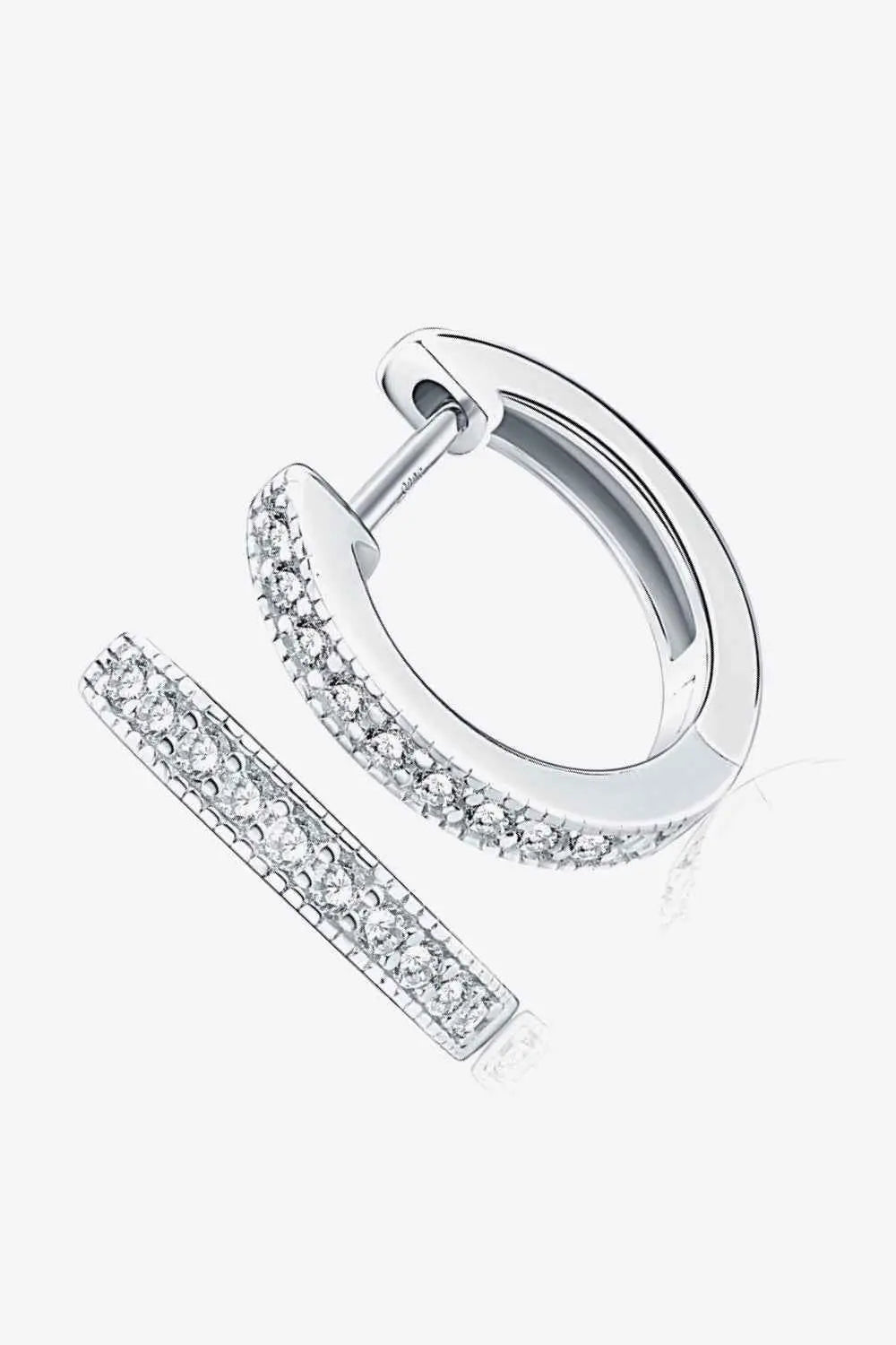 Inlaid Moissanite Hoop Earrings - SmileBen